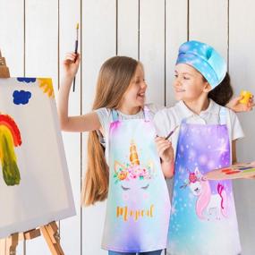 img 2 attached to Unleash Your Child'S Inner Chef With Sylfairy Rainbow Unicorn Aprons - Perfect For Kids Ages 3-5 (Small, Unicorn B)
