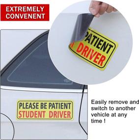 img 1 attached to JUSTTOP 3pcs Student Driver Magnet for Car: Enhance Safety with Reflective Rookie Driver Bumper Sticker