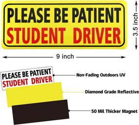 img 3 attached to JUSTTOP 3pcs Student Driver Magnet for Car: Enhance Safety with Reflective Rookie Driver Bumper Sticker