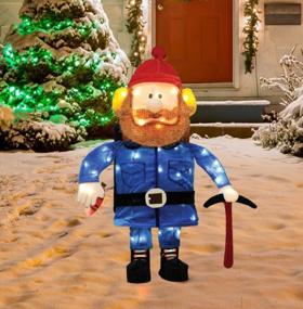 img 3 attached to Get Festive With ProductWorks 3D Pre-Lit Yukon Cornelius Christmas Decoration - 24 Inches Tall With 50 Lights!