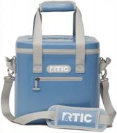 rtic soft cooler 12 can, insulated bag portable ice chest box for lunch, beach, drink, beverage, travel, camping, picnic, car, trips, floating cooler leak-proof with zipper, slate blue logo