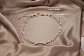 img 1 attached to Handmade Round Thin White Pearl Necklace - Elegant And Delicate Choker For Women And Girls