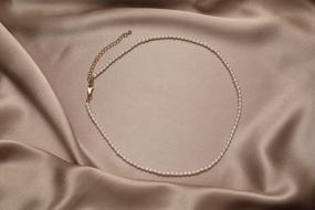 img 2 attached to Handmade Round Thin White Pearl Necklace - Elegant And Delicate Choker For Women And Girls