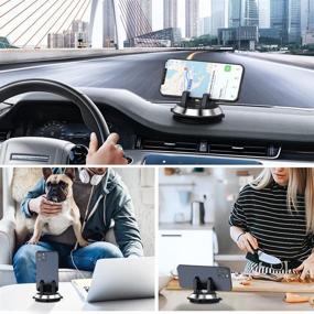 img 3 attached to 📱 MEIDI Dashboard Phone Holder for Car - Mountable Cell Phone Holder - Rotatable Mobile Phone Stand Cradle - Compatible with iPhone 13, 12, 11, XS, X, 8, Pro Max - Samsung Galaxy and More - Silver