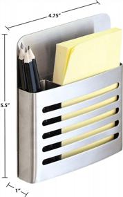 img 1 attached to Stainless Steel Magnetic Memo Holder And Organizer With Sticky Note Pad And Pencil For Home Or Office StorageMax - Ideal For Kitchen, Locker, And More