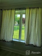 img 1 attached to Boho Cotton Linen Curtains With Tassels And Geometric Print - Semi-Blackout Farmhouse Bohemian Window Drapes For Living Room, Bedroom - Rod Pocket Style, 1 Panel review by Jeremy Gorsage