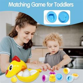 img 3 attached to 🐔 Montessori Chicken Egg Matching Game - Toddler Sensory Toys for Learning, Sorting & Matching with 8 Play Eggs & 2 Chicks, Ideal Gifts for 12-18 Months, 3-4 Year Olds