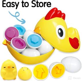 img 1 attached to 🐔 Montessori Chicken Egg Matching Game - Toddler Sensory Toys for Learning, Sorting & Matching with 8 Play Eggs & 2 Chicks, Ideal Gifts for 12-18 Months, 3-4 Year Olds