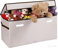 🧺 xx-large collapsible toy chest: ultimate storage basket with flip-top lid - beige логотип