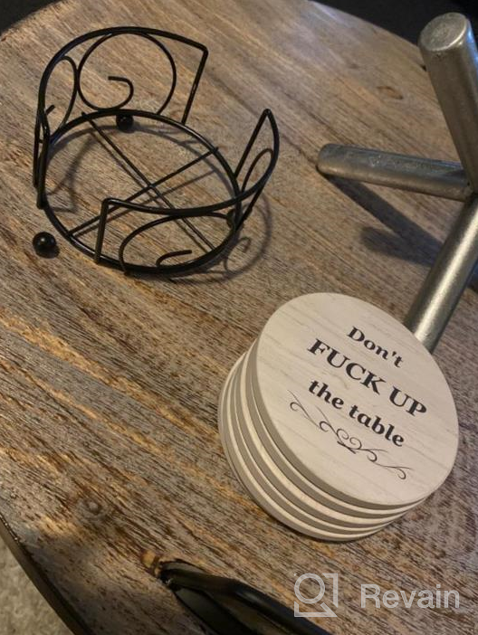 img 1 attached to Coasters For Drinks, Funny Drink Coasters Absorbent With Holder 6 Pcs Absorbing Stone Funny Coaster Gift Set Housewarming Gift New Home Apartment Kitchen House Decor Gift For Women Men review by Asia Turner