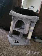 img 1 attached to Grey Cat Tree With Sisal Scratching Posts, Plush Perch, And Playhouse - BEWISHOME Small Cat Condo Furniture For Kittens And Cats - Kitty Activity Center And Bed With Tower Design review by Greg Birchfield