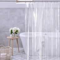 qulable shower curtain liner, 72 x 72 inches- 3g clear waterproof shower curtain with 3 magnets, 12 rust proof grommets for bathroom shower, machine washable logo