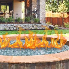img 1 attached to 0.9” ECOTOUGE Glass Fire Pit Rocks (10Lb) For Propane, High Luster Reflective Beads & Safe Gas Natural (Pure) Fire Pits