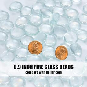 img 3 attached to 0.9” ECOTOUGE Glass Fire Pit Rocks (10Lb) For Propane, High Luster Reflective Beads & Safe Gas Natural (Pure) Fire Pits