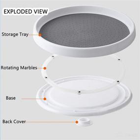 img 1 attached to Pantry Lazy-Susan Turntable Cabinet Organizer: 10-inch Non-Skid Spin Spice Rack - 2 Pack Fridge Lazy Susans (BPA Free)