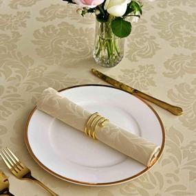 img 1 attached to Maxmill Jacquard Cloth Napkins 20 X 20 Inch Damask Pattern Soft Comfortable And Luxury Serviette For Restaurant Family Dinners Weddings Parties And Banquets Set Of 4 Pieces Beige