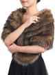 elegant faux fur shawls and wraps for weddings: gorais women's bridal scarves with brooch for bride & bridesmaids logo