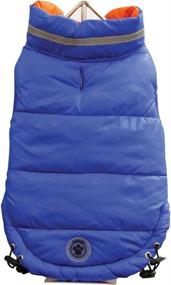 img 3 attached to FouFou Dog Royal Blue/Orange 2XL Fou Ski Parka Dog Coat