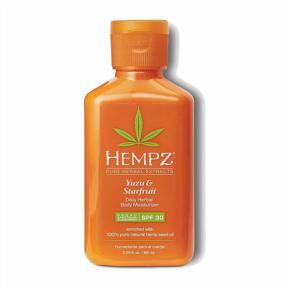 img 4 attached to Hempz Yuzu & Starfruit Daily Herbal Lotion With Broad Spectrum SPF 30 - Fragranced, Paraben-Free Sunscreen And Moisturizer With 100% Natural Hemp Seed Oil For Women - Premium Skin Care Products