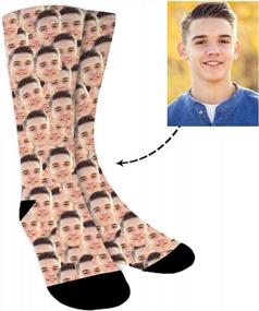 img 3 attached to Пользовательские носки для лица, персонализированные носки с фотографиями, несколько лиц, носки с изображением лица для мужчин, женщин