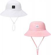upf 50+ sun protective baby hat - smile face bucket cap for girls & boys | adjustable beach hat logo