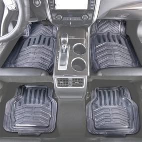 img 1 attached to 🚗 August Auto All Weather Transparent Universal Fit Deep Tray Car Floor Mats - Set of 4 (Gray) for Sedans, SUVs, Trucks, Vans