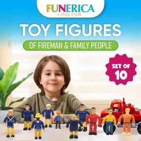 img 3 attached to 10-Piece Fireman And Family Toy Figure Set For Kids' Pretend Play - Ideal Party Supplies, Includes Firemen And Action Figurines (Firehouse And Firetruck Not Included) By FUNERICA