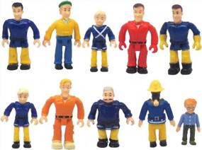 img 4 attached to 10-Piece Fireman And Family Toy Figure Set For Kids' Pretend Play - Ideal Party Supplies, Includes Firemen And Action Figurines (Firehouse And Firetruck Not Included) By FUNERICA