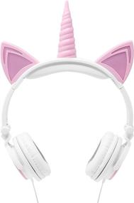 img 4 attached to 🦄 Premium LED Light Up in The Dark Unicorn Over The Ear Comfort Padded Stereo Headphones with AUX Cable - White, Perfect Earphone Gift