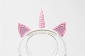 img 2 attached to 🦄 Premium LED Light Up in The Dark Unicorn Over The Ear Comfort Padded Stereo Headphones with AUX Cable - White, Perfect Earphone Gift