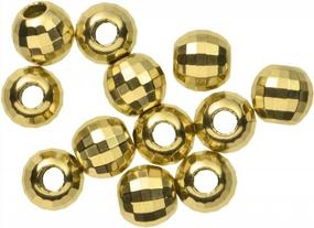 img 3 attached to Stunning 12-Pack Of 4Mm Mirrored Beads In 14K GP Sterling Silver With 1.5Mm Hole