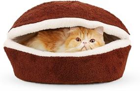 img 4 attached to ShellKingdom Cat Bed: Comfortable Retreat for Your Feline Friend and Small Pooch