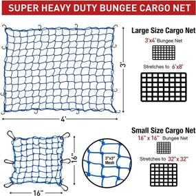 img 3 attached to AUTOGEN Cargo Net For Pickup Truck Bed Set 3&#39 Exterior Accessories