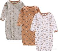 👶 newborn baby gown trio, set of 3 baby sleeping bags, long-sleeve sleep sack bundle, cotton clothes for boys and girls 0-12 months logo