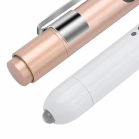 img 2 attached to 2 Pcs Reusable LED Penlight W/Pupil Gauge For Nurses & Doctors - Rose Gold & White