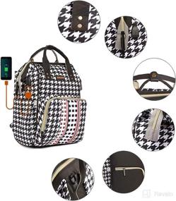 img 3 attached to Backpack Houndstooth Capacity Backpacks Multiple