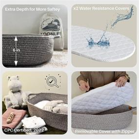 img 3 attached to 👶 Premium Baby Changing Basket - Thick Foam Pad & Waterproof Cover - Moses Basket for Changing Table - Includes Extra Mattress Cover - Diaper Changing Baskets, C-50