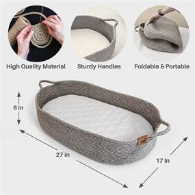 img 2 attached to 👶 Premium Baby Changing Basket - Thick Foam Pad & Waterproof Cover - Moses Basket for Changing Table - Includes Extra Mattress Cover - Diaper Changing Baskets, C-50