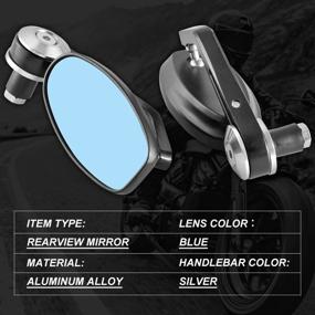 img 1 attached to 🏍️ KATUR Motorcycle Rearview Mirror - Premium Silver 7/8 Inch 22MM Aluminum Alloy Round Shaped Universal Handlebar Rear View Side Mirrors - Compatible with Yamaha, Honda, Triumph, Ducati, Suzuki