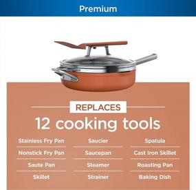img 3 attached to Ninja CW102CP Foodi NeverStick PossiblePan Premium Set - 4-Quart Capacity Pan, Steamer/Strainer Basket, Glass Lid & Integrated Spatula - Nonstick, Durable & Oven Safe To 500°F Smoked Paprika