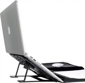 img 4 attached to Регулируемая подставка-органайзер для ноутбука для MacBook 13-15 дюймов - Портфолио аксессуаров со встроенной подставкой