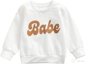 img 4 attached to Trendy Toddler Baby Girl Boys Pullover Top: Stylish Letter 👶 Babe Printed Casual Long Sleeve Sweatshirt for Infant Fall Winter Clothes