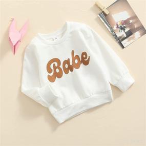 img 1 attached to Trendy Toddler Baby Girl Boys Pullover Top: Stylish Letter 👶 Babe Printed Casual Long Sleeve Sweatshirt for Infant Fall Winter Clothes