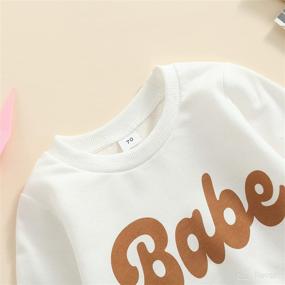 img 3 attached to Trendy Toddler Baby Girl Boys Pullover Top: Stylish Letter 👶 Babe Printed Casual Long Sleeve Sweatshirt for Infant Fall Winter Clothes