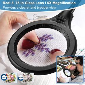 img 2 attached to TOMSOO 26" LED Magnifying Lamp With Clamp And 5X Real Glass Magnifier - 5 Color Modes, Stepless Dimming, Hands-Free For Painting, Close Work, Craft And Hobby