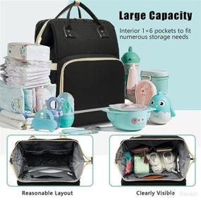 img 2 attached to 🎒 Large Diaper Bag Backpack with Changing Station, Ideal Baby Bags for Girls, Boys, Parents – Perfect Baby Shower Gifts, Highly Recommended for Baby Registry, Must-Have Baby Essentials, Newborn Necessities, in Chic Black