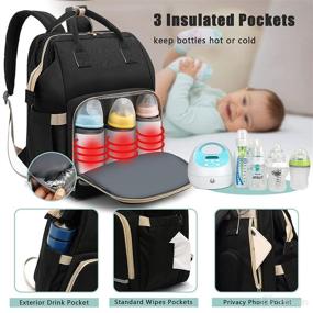 img 1 attached to 🎒 Large Diaper Bag Backpack with Changing Station, Ideal Baby Bags for Girls, Boys, Parents – Perfect Baby Shower Gifts, Highly Recommended for Baby Registry, Must-Have Baby Essentials, Newborn Necessities, in Chic Black