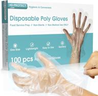 🧤 100 pack disposable plastic gloves - food prep, cleaning & handling - transparent bulk gloves for shared spaces - one size fits most logo