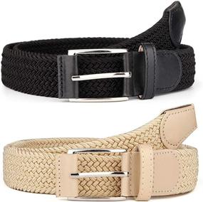 img 2 attached to Pieces Braided Elastic Stretch Canvas Men's Accessories better for Belts