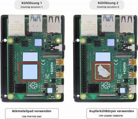 img 2 attached to Чёрный алюминиевый корпус Raspberry Pi 4 от Geekworm - корпус с мощным охлаждением и тепловым столбиком - совместим только с Raspberry Pi 4 модель B (P173)